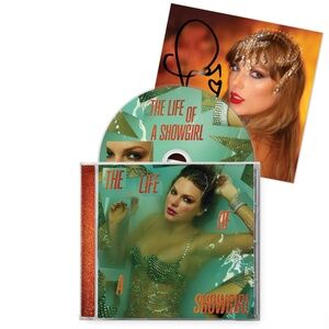Taylor Swift The Life of A Showgirl CD + Hand Signed Photo 1 - NEW and SEALED